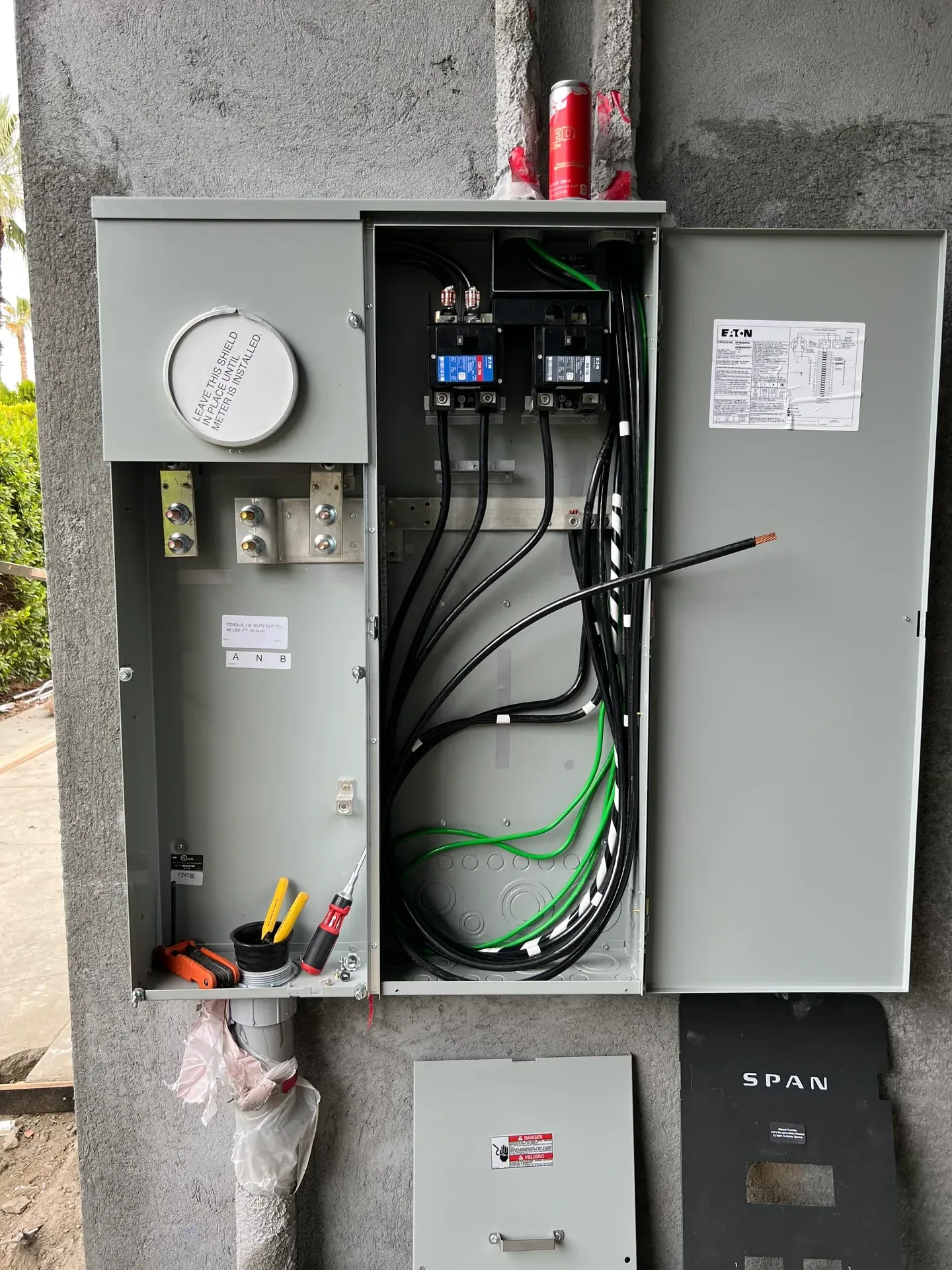 Open service equipment with organized conductors and upgraded components